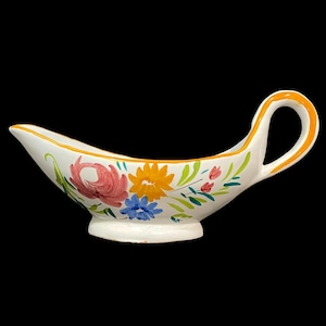 Salsera/salsera floral de cerámica Gattuso de la década de 1960, arte popular de cerámica