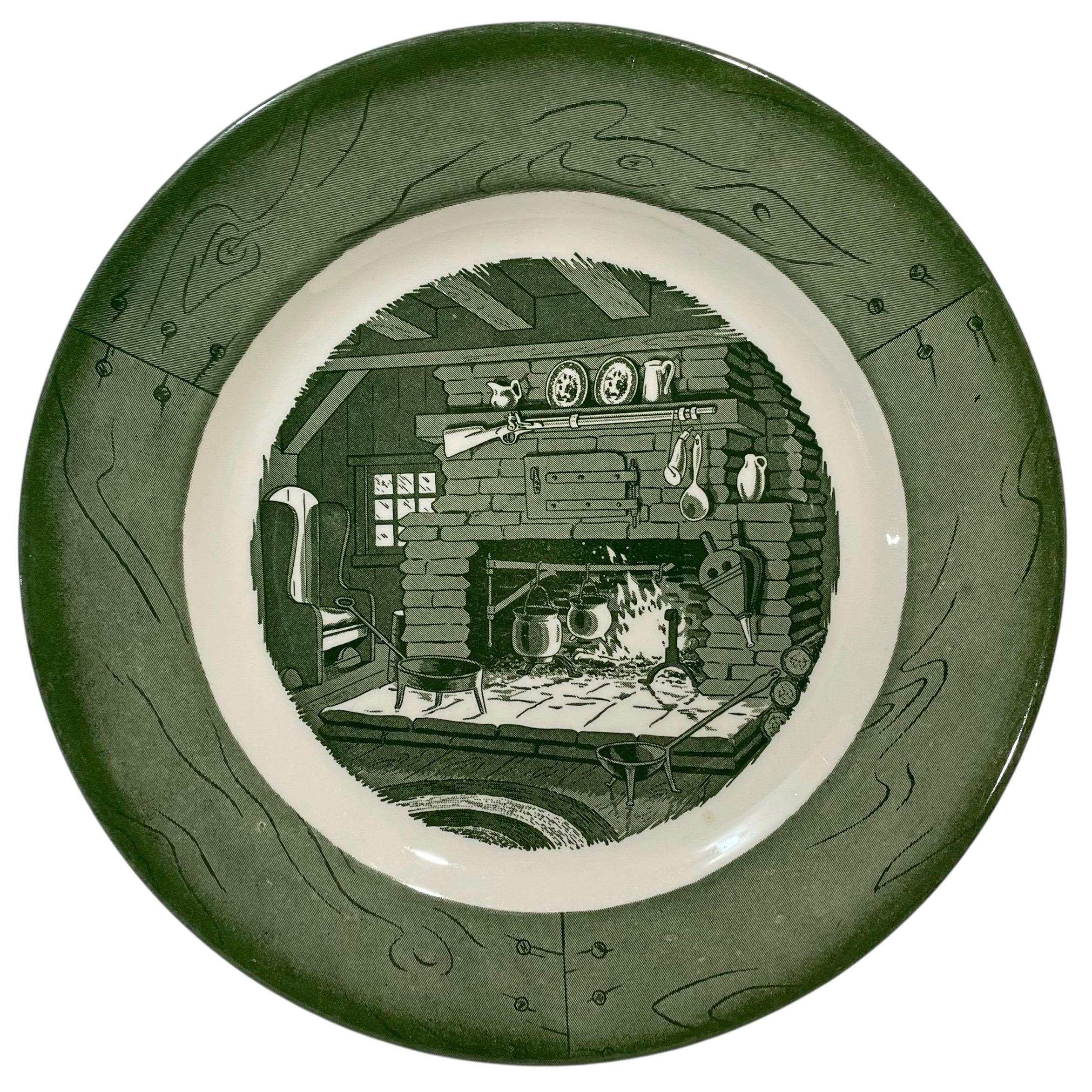   Old Colony プレート 6枚セット 廃盤品 Vintage 1950s Colonial Homestead by Royal - Green and White Dinner