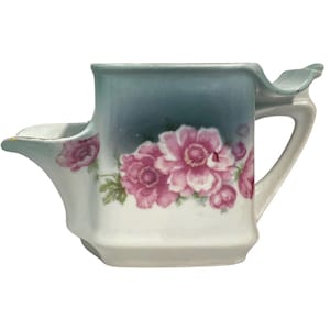 Antique 1910s Germany Scuttle Shaving Mug - Art Nouveau with Pink Roses