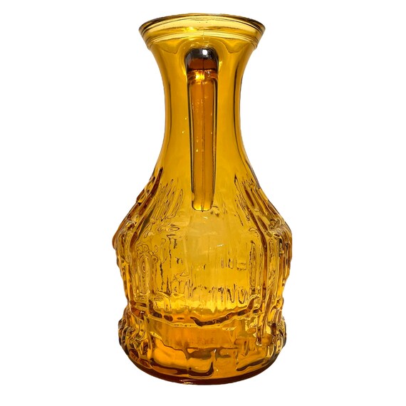 イタリア製アンティーク カラフェ 瓶 装飾的なアンバーガラスボトル 1960年代 イタリア製アンティーク カラフェ 瓶 装飾的なアンバーガラスボトル