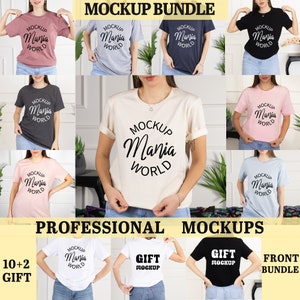 Bella Canvas 3001 Shirt Mockup Bundle, Lifestyle Tee Mockup Bundle, Model Tshirt Mock Up Stock Photo Bundle, Woman Front Mockup Bundle Shirt
