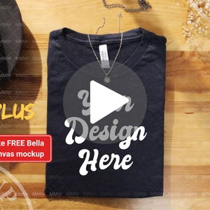 Shirt Video Mockup Bella Canvas 3001 Dark Grey Heather Video Mockup  Boho Mockup, Bella Canvas Video Mockup Listing Video