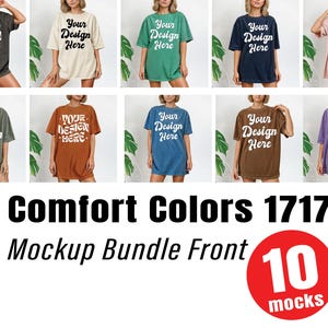 Comfort Colors Mockup Bundle Comfort Colors 1717 Mockup Bundle Mockup Bundle Pepper C1717 Ivory Oversized Tshirt Model Mockup
