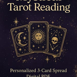 Mystieke tarotlegging | Gepersonaliseerde spread voor 3 kaarten | Intuïtieve begeleiding als pdf