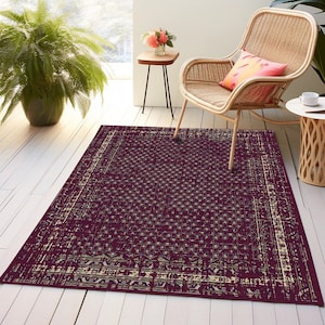 Purple rug, Paisley rug, Home decor rug, Contemporary rug, Non slip rug, Gift rug, Floor mat, Living room rug, Bedroom rug, Border rug