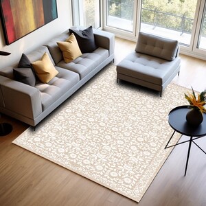 Blush rug, Oriental rug, Rug for living room, Pale color rug, Area rug, Non slip rug, Bedroom rug, Print rug, Accent rugs, Contemporary Rug