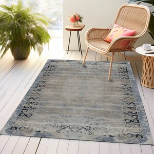 Worn turkish rug, Bohemian rug, Rustci style rug, Oushak rug, Area rug, Carpet rug, Aztec rug, Old looking rug, Bedroom rug, Washable rug
