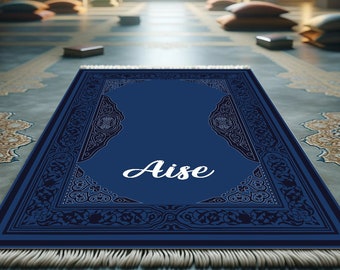Janamaz luxueux, Ramadan sajadah, tapis islamique, tapis personnalisé, tapis de haute qualité, tapis de salah doux, tapis de prière bleu, sajadah tissé, PR 01