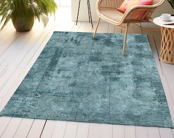 Teal rug, Hippie rug, Abstract rug, Mixed pattern rug, Decorative rug, Outdoor rug, Nomadic rug, Art deco rug, Floor rug, Sitting room rug