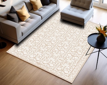 Blush rug, Oriental rug, Rug for living room, Pale color rug, Area rug, Non slip rug, Bedroom rug, Print rug, Accent rugs, Contemporary Rug