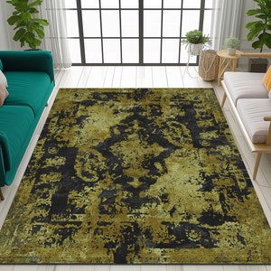 Bohemian rug, Green themed rug, Dining room rug, Designer rug, Washable rug, Bedroom decor, Art deco rug, Area rug, Living room rug