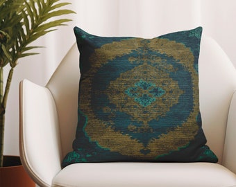 kilim cushion, bohemian pillow, handmade pillow, turkish rug pillow, printed rug pillow, boho decor pillow, floor pillow, ethnic pillow