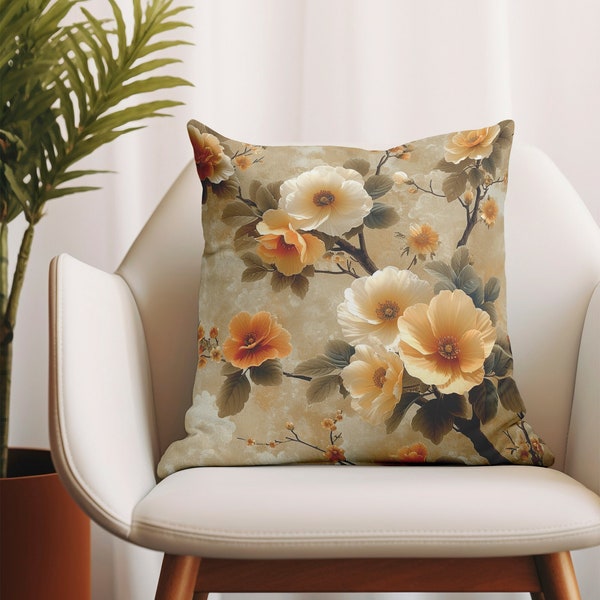 Birthday Decor, Livingroom Pillow, Victorian Decor, Floral Cushion, Throw Pillow, Printed Pillow, Couch Pillow, Wedding Decor, Boho Pillow