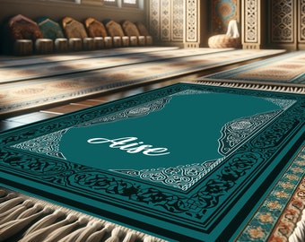 Sajadah verte, tapis de prière musulman, tapis de prière, sajadah premium, sajadah en peluche douce, tapis de prière lavable, tapis islamique, tapis de voyage, PR 01