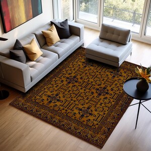 Orange Home Rug, Nonslip Oversize Rug, Comfortable Rug, Pet Friendly Rug, Kitchen Large Rug, Entryway Rug, Blue Oversize Rug, Modern Decor