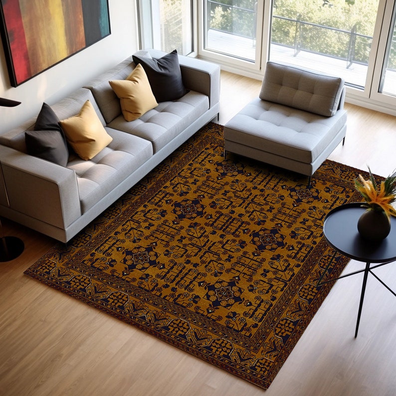 Orange Home Rug, Nonslip Oversize Rug, Comfortable Rug, Pet Friendly Rug, Kitchen Large Rug, Entryway Rug, Blue Oversize Rug, Modern Decor
