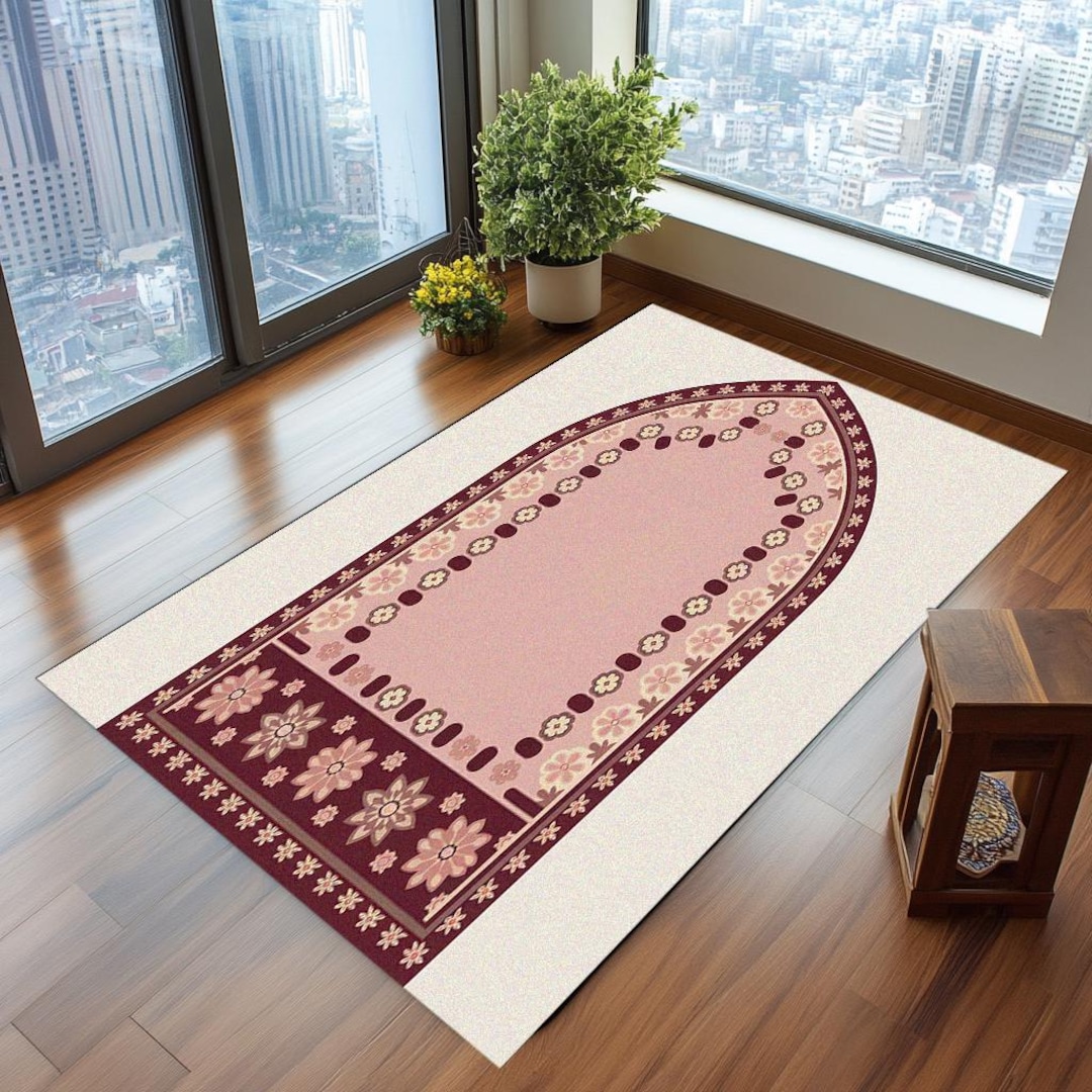 Traditional Design Prayer Rug, Elegance Janamaz, Brown Pattern Prayer ...