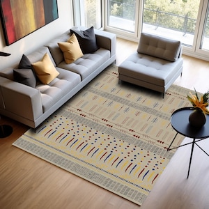 Ethnic Design Rug, Scandinavian Rug, Figured Carpet, Corridor Runner, Nonslip Rug, Large Kirchen Rug, XL Rug, Patio Rug, Vintage Pattern Rug
