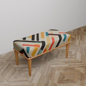 Bench for accent, Outdoor bench, Boho chair, Utility furniture, Table bench, Long seat, Ottoman footstool, Bed bench, Turkish bench, C-27