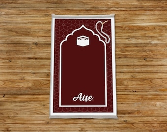 Red Muslim Rug, Masjid Prayer Rug, Sajadah Rug, Umrah Prayer Mat, Nonslip Prayer Rug, Arabic Rug, Muslim Prayer Rug, Islamic Rug, PR 14