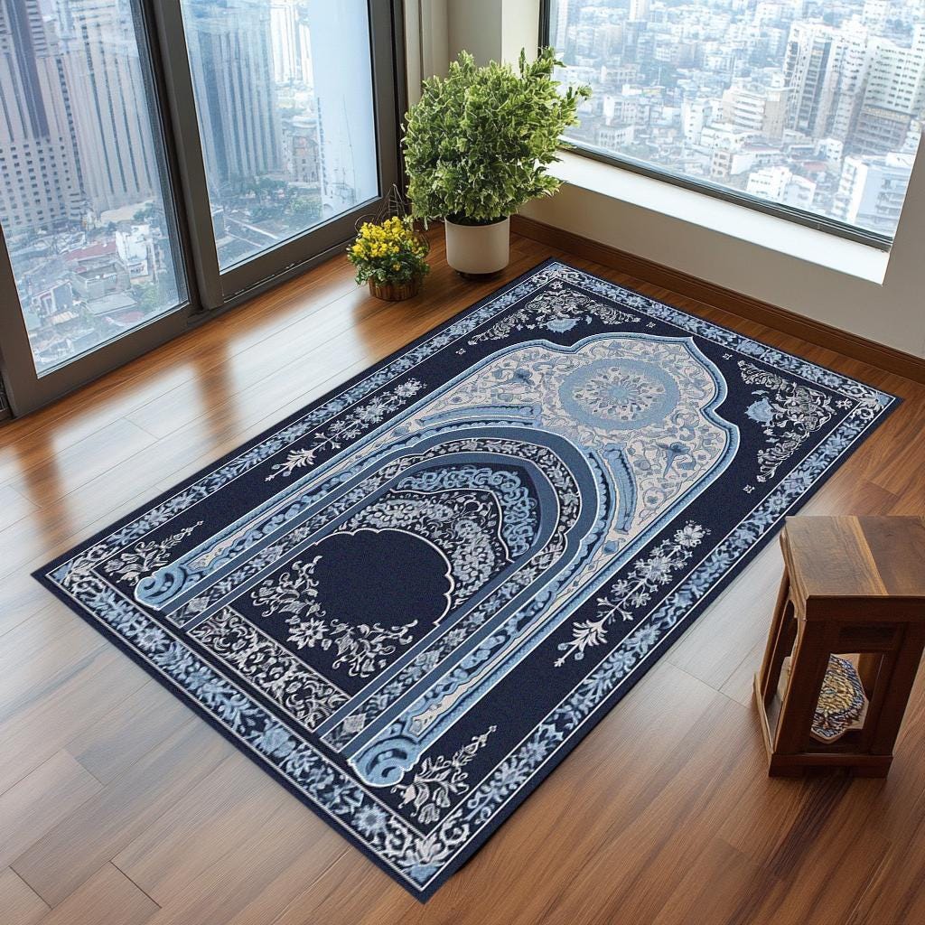 Stylish Muslim Prayer Mat, Ice Color Decoration Prayer Rug, Rug