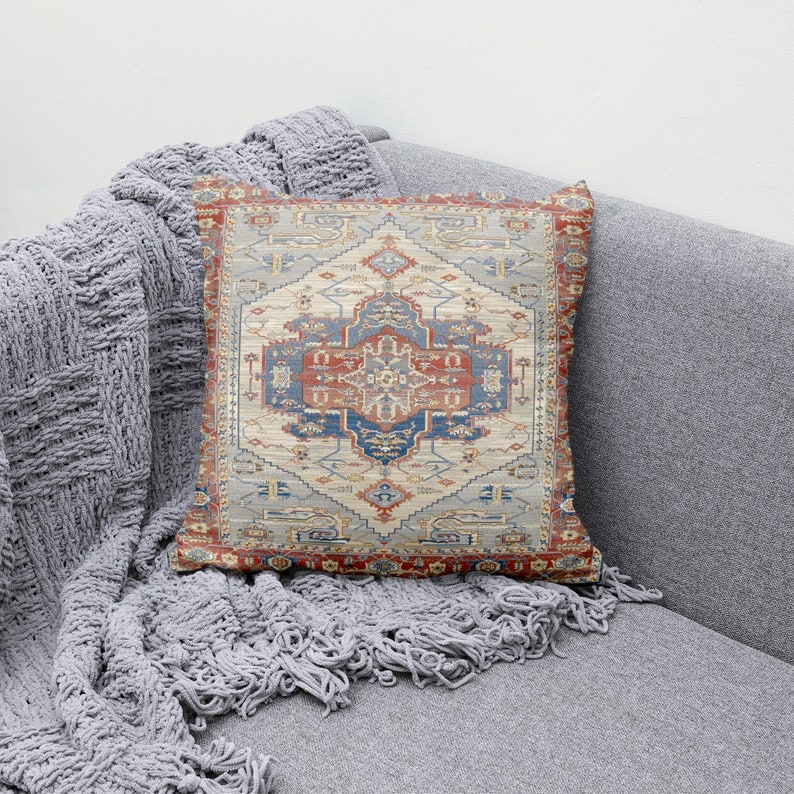 red navy pillow, turkish rug, handmade kilim pillow, washable pillow, bohemian pillow, 16x16 pillow, boho decor pillow, throw pillow, ethnic