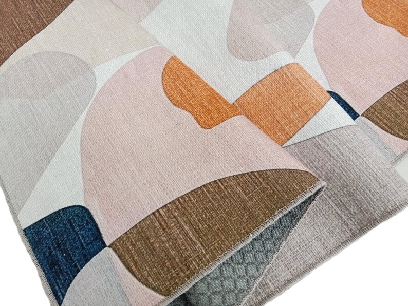 Non-slip rug, Bedroom area rug, Balcony rug, Colourful rug, Washable rug, Geometric patterned rug, Contemporary rug, Easy to clean rug,