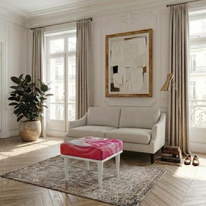 Abstrakt bänk, Minimalistisk bänk, Ottomansk sammetsbänk, Mjuk vadderad pall, Soffföljeslagare, Trendig bänk, Nomadisk bänk, Mysiga sittplatser, F-12