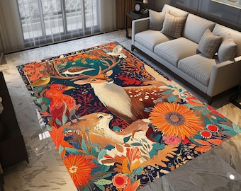 Animal print rug, Contemporary rug, Rich design rug, Floral design rug, Pastel color rug, Entryway rug, Machine washable rug, Cool rug