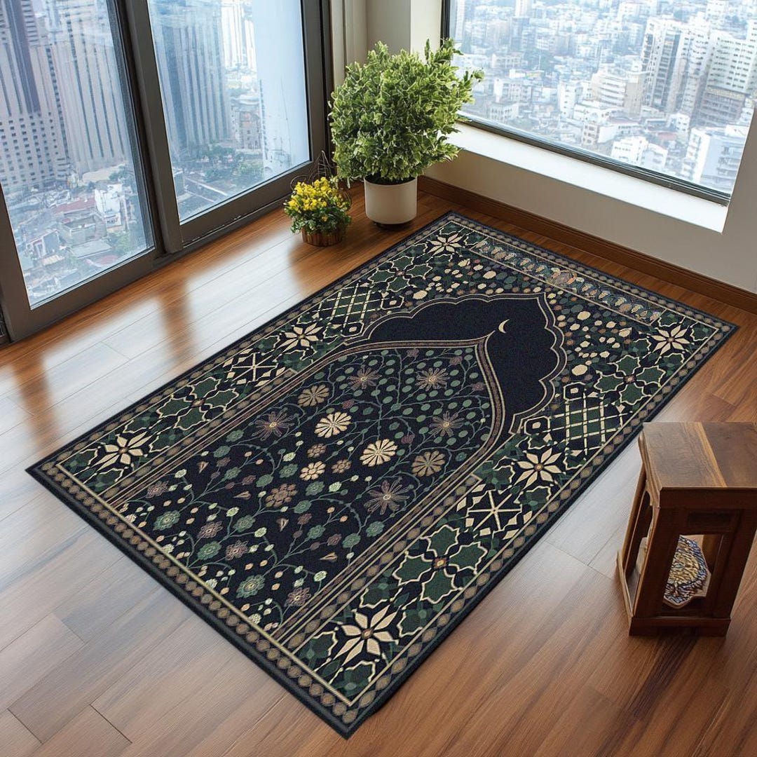 Islamic Decor Prayer Rug, Mihrap Design Janamaz, Elegance Sajadah, Easy ...