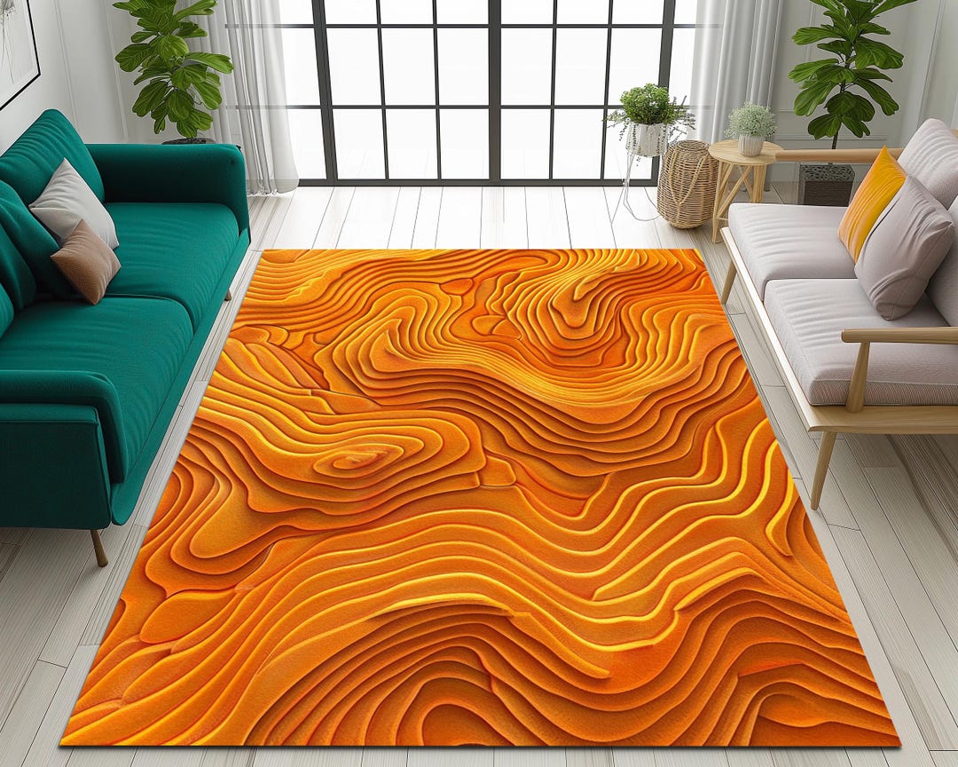 Vortex Area Rug: Modern Living Room Decor, Non-slip Washable Rug - Etsy