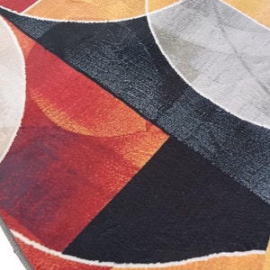 Tapis rond orange, tapis contemporain, tapis décoratif de salon, tapis rond imprimé, tapis rond, tapis décoratif antidérapant, tapis rond, tapis moderne image 9