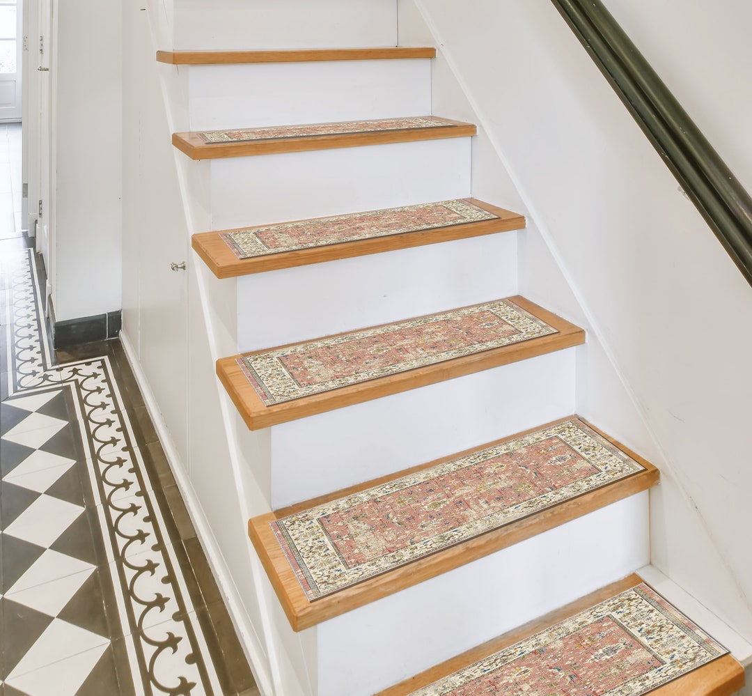 8x30 Stair Tread, Small Stair Rug, Entryway Stair Mat, Wooden Step ...