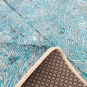 Teal Rug, Hippie Rug, Abstract Rug, Mixed Pattern Rug, Decorative Rug ...