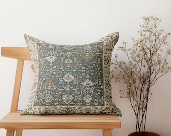 floral kilim pillow, handmade pillow, washable pillow, printed pillow, couch pillow, throw pillow, rest pillow, backside pillow