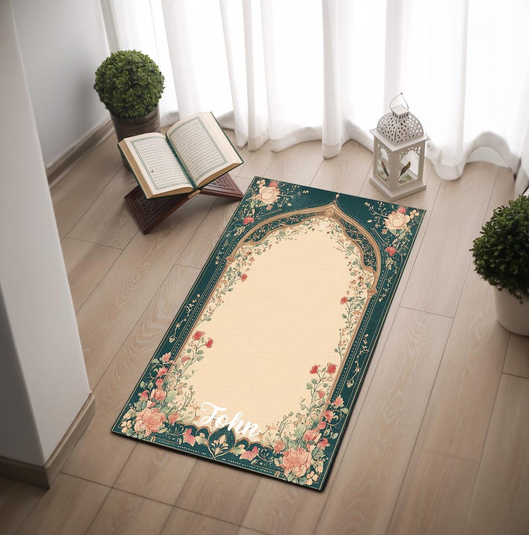 Floor Mat, Elegant Prayer Rug, Muslim Home Rug, Gift Rug, Wedding Gift ...
