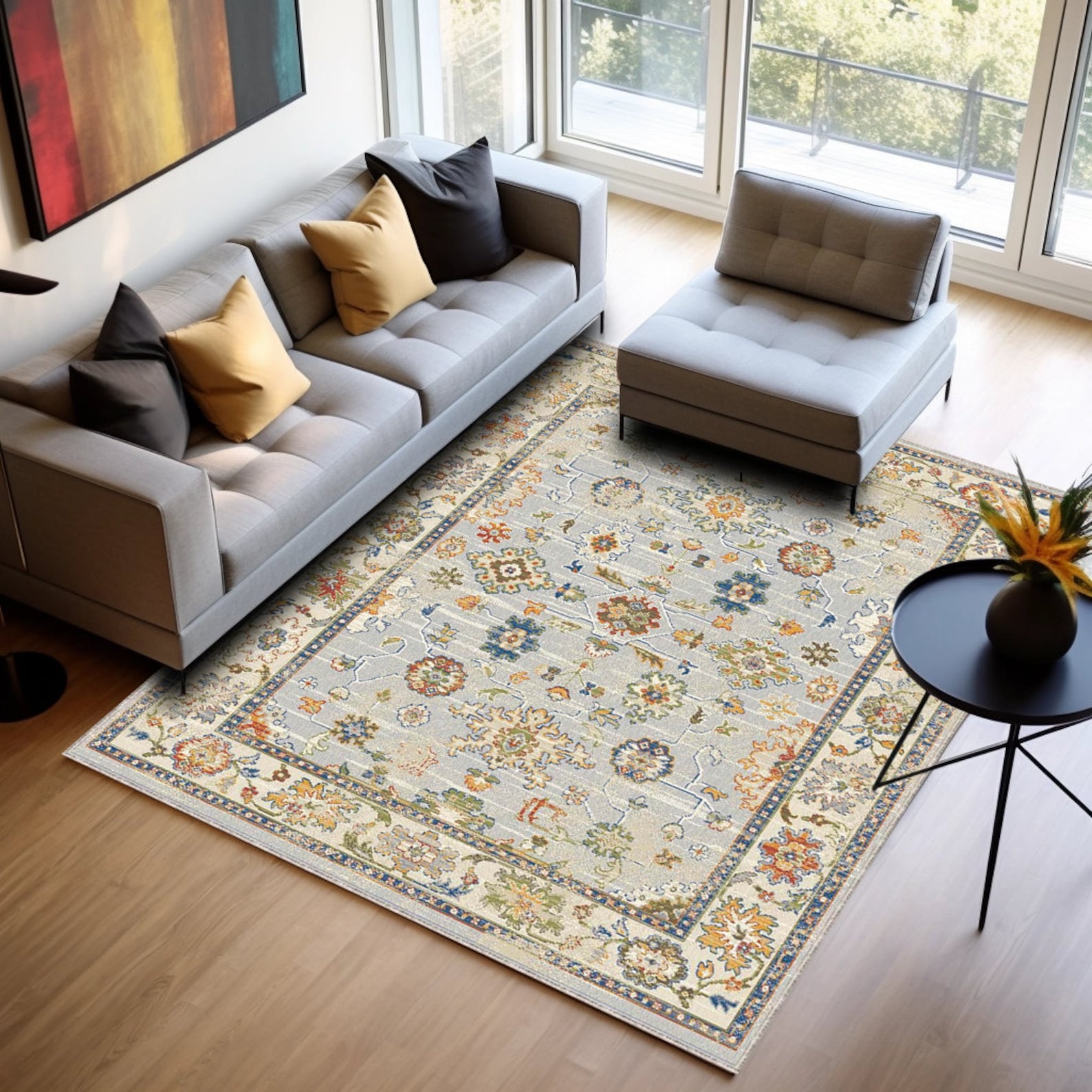 Pastel Color Rug, Washable Area Rug, 5x7 Rug, Bohemian Carpet, Rug for ...