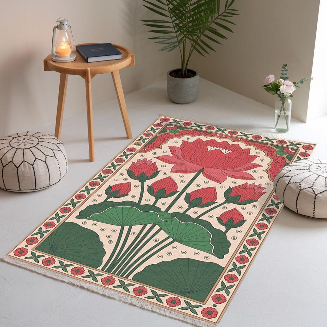 Easy Prayer Rug Pattern Eid Gift Prayer Rug, Floral Pattern Prayer Rug, Prayer Room Decor Rug ...