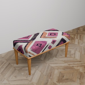 Modern bench, Hallway bench, Livingroom bench, Upholstered bench, Bedroom bench, Boho bench, Piano bench, Ottoman pouf, Floor table, C-12