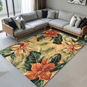 Floral Area popular Rugs, Tropical Floral Area Rug, Tropical Print Nursery, Nursery Area Rug, Nursery Rug, Floral Print Rug, Modern Nursery Decor