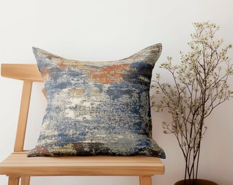 oreiller bleu marine, taie d'oreiller abstraite, oreiller de décoration intérieure, oreiller lavable, oreiller fait main, oreiller factice euro, oreiller de literie, oreiller imprimé