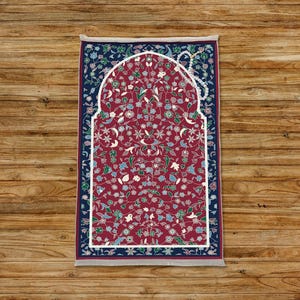 Authentic Sajadah, Tropical Prayer, Muslim Rug, Medititon Mat, Hadji Prayer Rug, Ramadan Prayer, Washable Sajadah, Soft Prayer Rug, PR 32