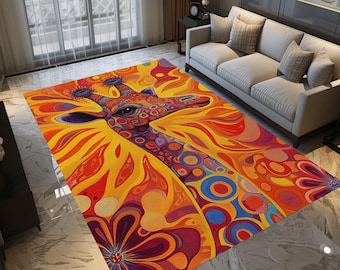 Animal print rug, Contemporary rug, Cute design rug, Colorful rug, Modern rug, Non-slip rug, Washable rug, Cozy rug, Area runner rug