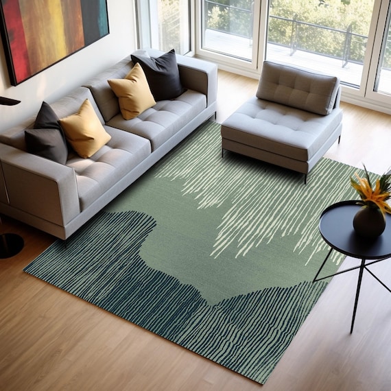 Green turkish rug, Bohemian area rug, Livingroom rug, Bedroom rug, Woven rug, Handloom rug, Printed rug, Teal rug, Carpet rug