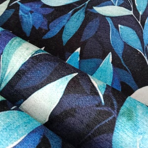 Navy Leaf Design Rug, Livingroom Rug, Nonslip Rug, Washable Rug ...