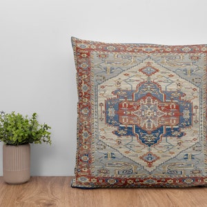 red navy pillow, turkish rug, handmade kilim pillow, washable pillow, bohemian pillow, 16x16 pillow, boho decor pillow, throw pillow, ethnic