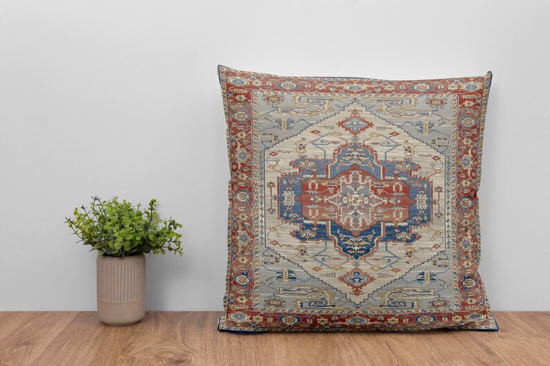 red navy pillow, turkish rug, handmade kilim pillow, washable pillow, bohemian pillow, 16x16 pillow, boho decor pillow, throw pillow, ethnic