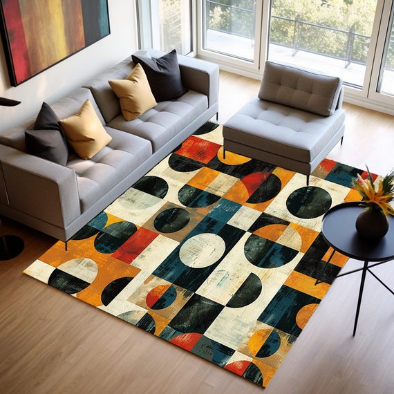 contemporary rug, orange area rug, primitive runner rug, bohemian runner rug, farmhouse runner rug, livingroom rug, hallway rug