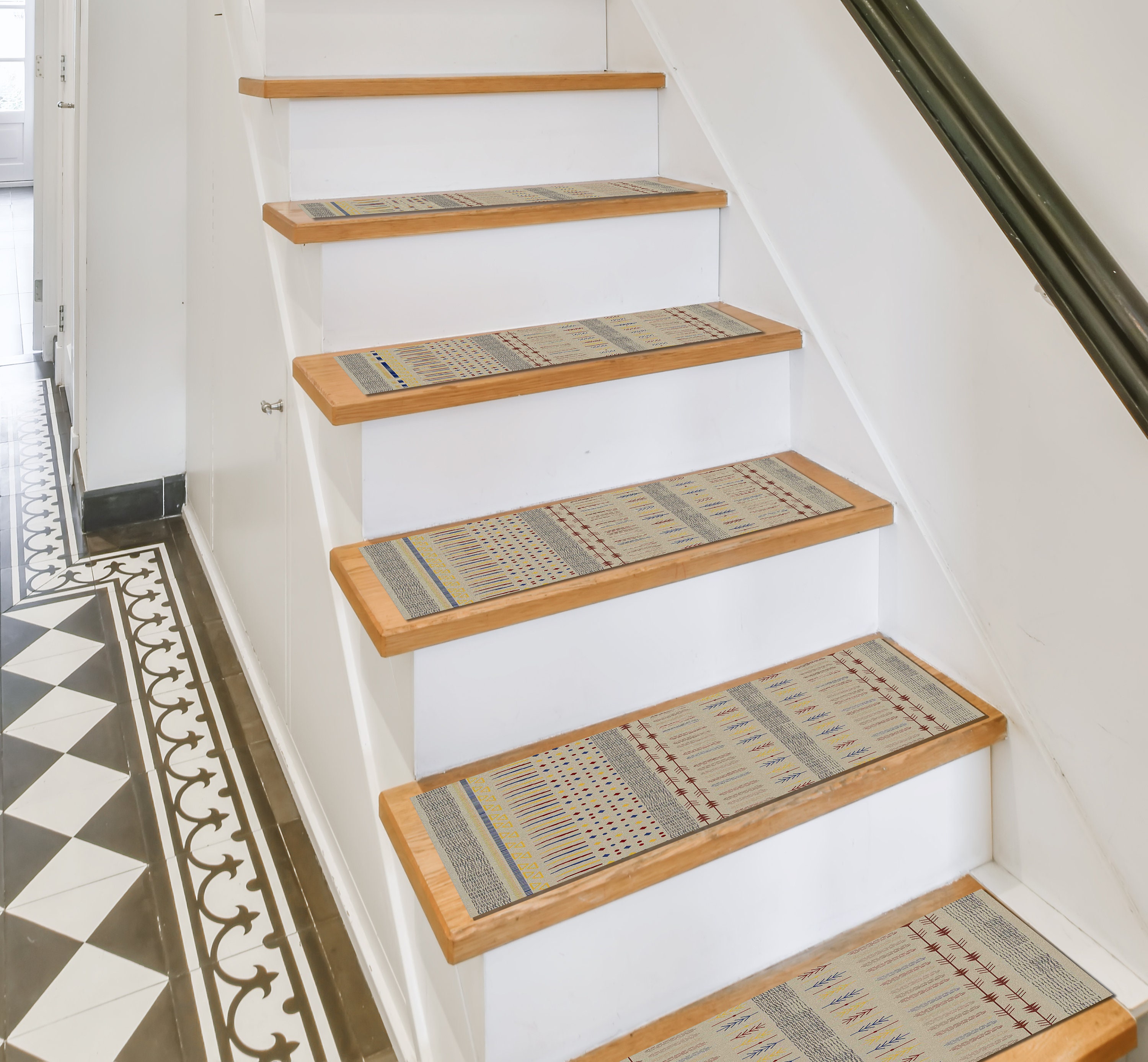 Outdoor Step Rugs Ethnic Stair Tread, Outdoor Stair Rug, Staircase Step Tread, Bullnose ...