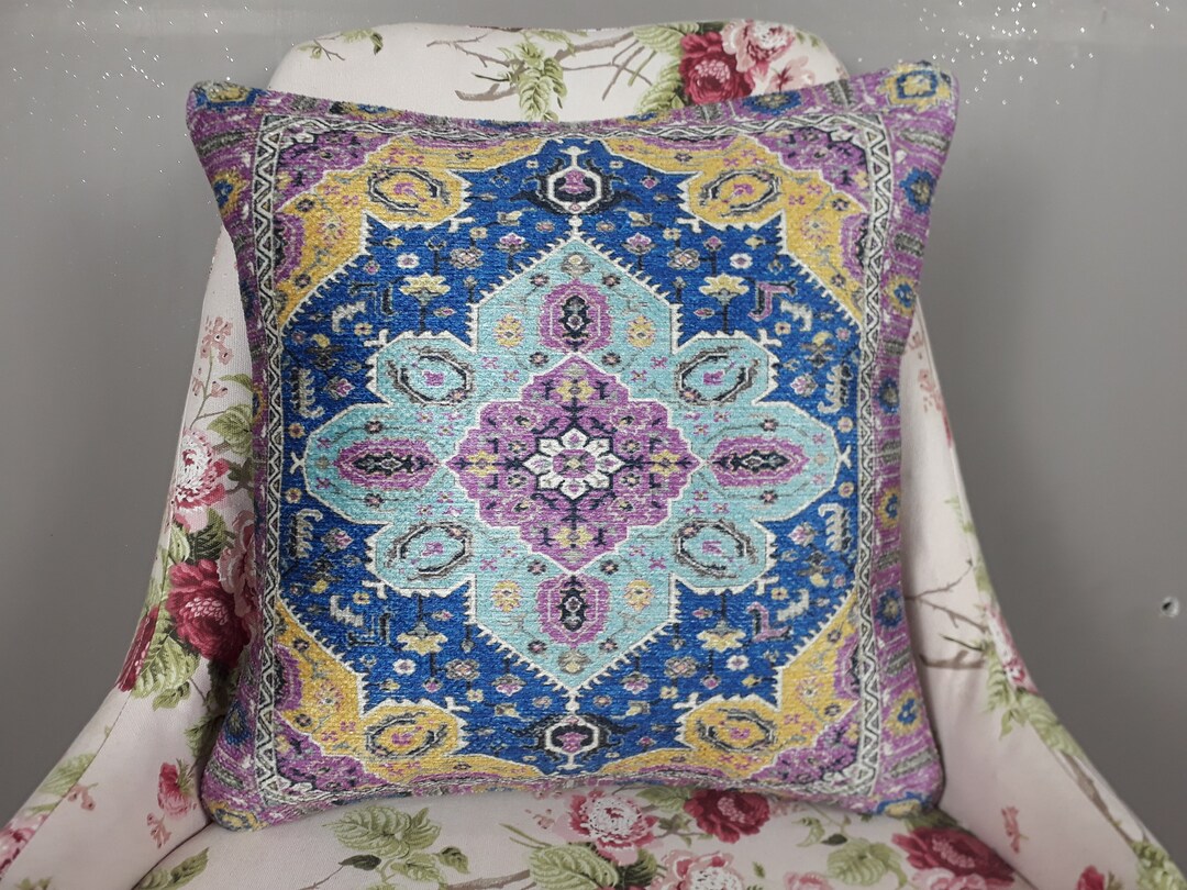 Oriental Pillow, Bolster Pillow Cover, Couch Cushion, Decorative Pillow